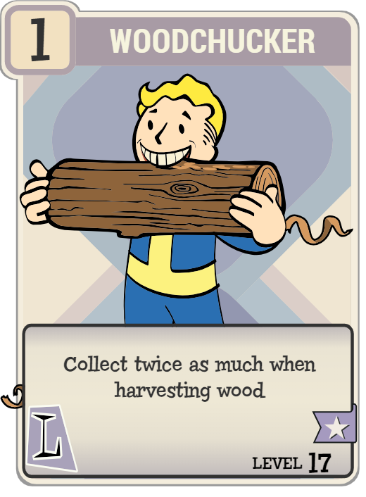 Fallout 76 Woodchucker Perk Card