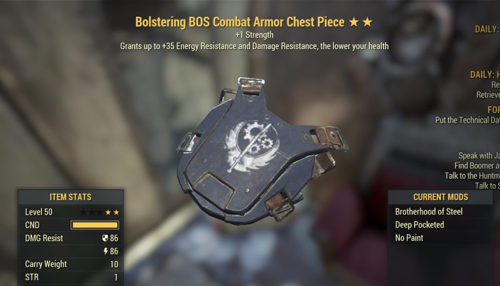 Fallout 76 Bolstering Armor