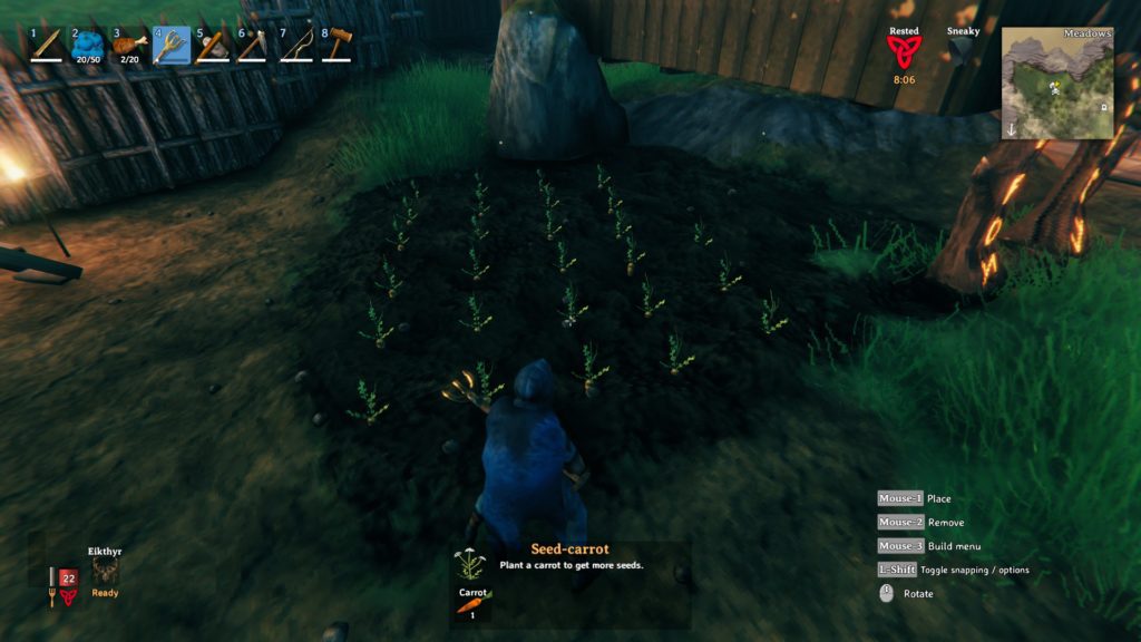Valheim - Cultivator to Plant Carrot Seeds