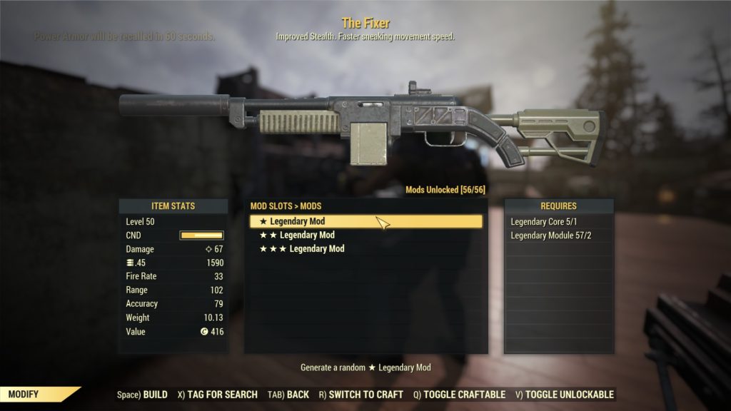 Fallout 76 Legendary Crafting