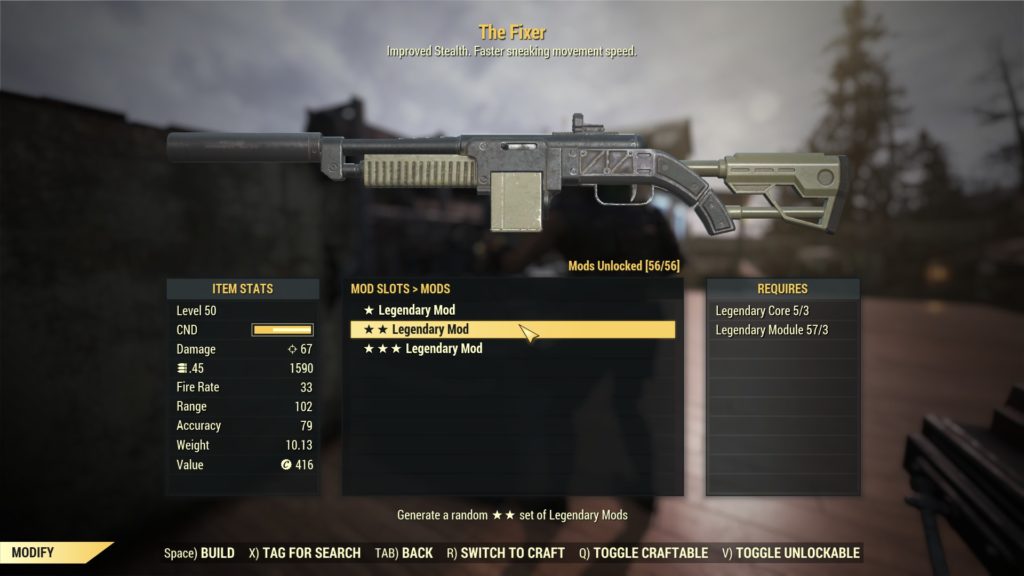 Fallout 76 Legendary Crafting