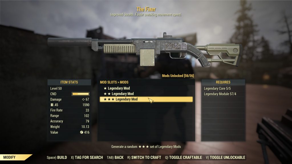 Fallout 76 Legendary Crafting